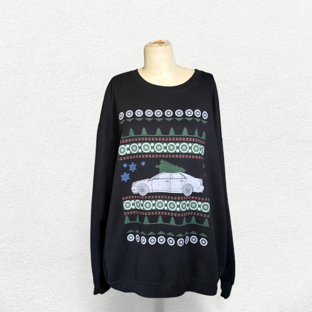 Christmas Tree on Car Sweater in Black